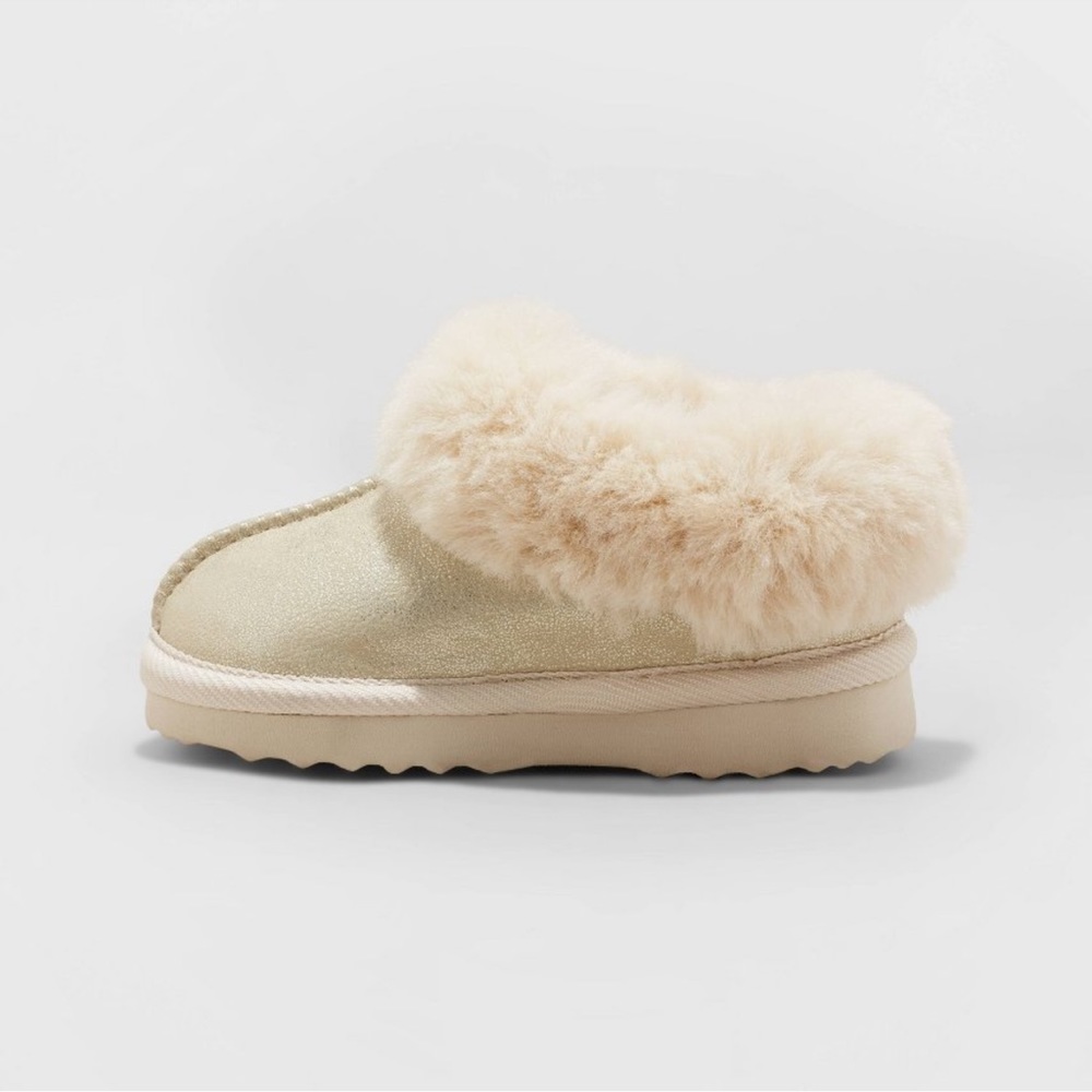 Cat and Jack Toddler Girls Channing Clog Slippers Gold - Picture 6 of 8